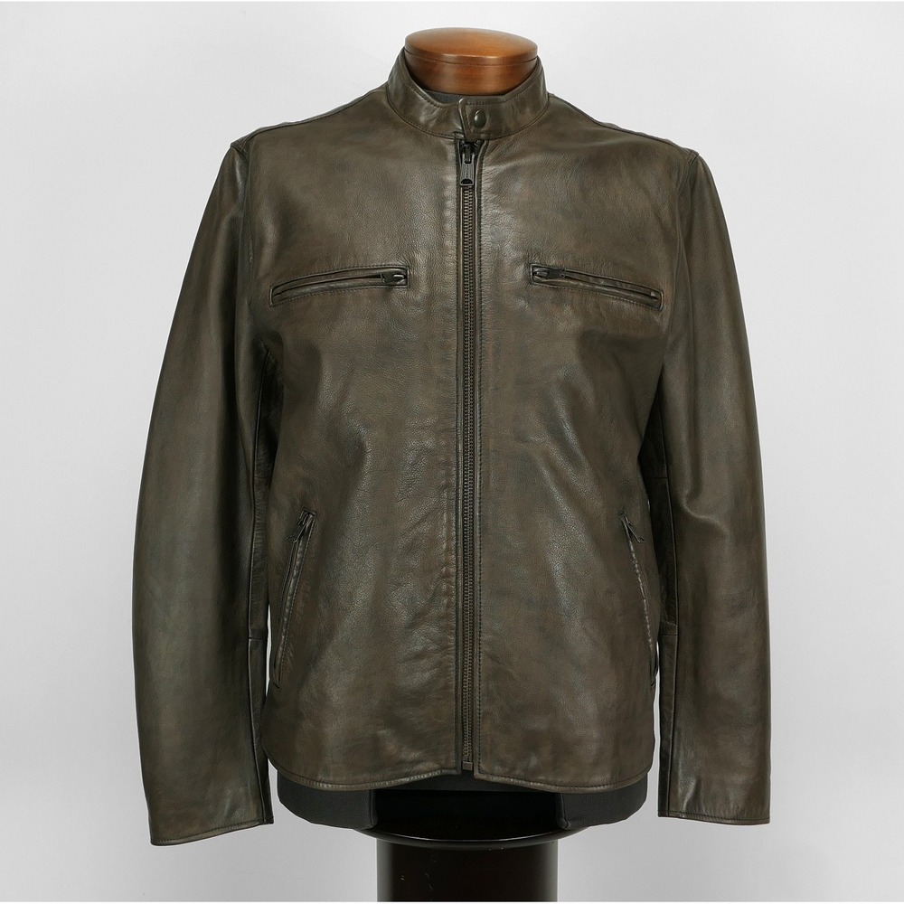 Lucky Brand Brown Leather Bomber Jacket